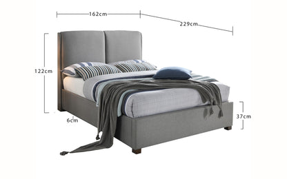 Time Living Oakland 5ft Kingsize Light Grey Fabric Bed Frame