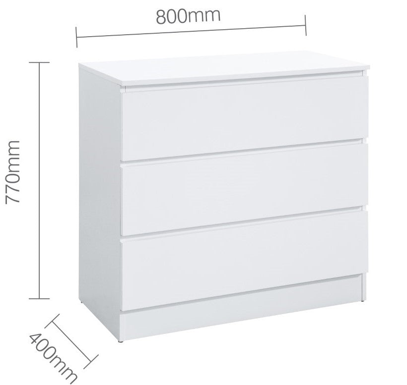 Birlea Oslo White 3 Drawer Chest