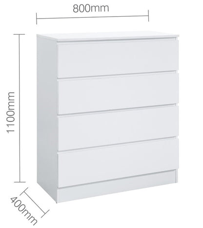 Birlea Oslo White 4 Drawer Chest