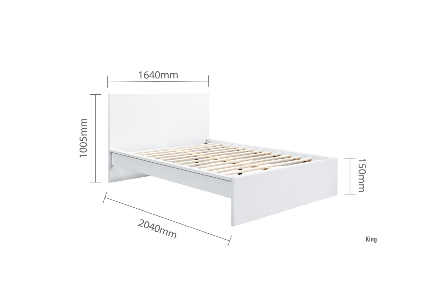 Birlea Oslo 5ft Kingsize White Wooden Bed Frame