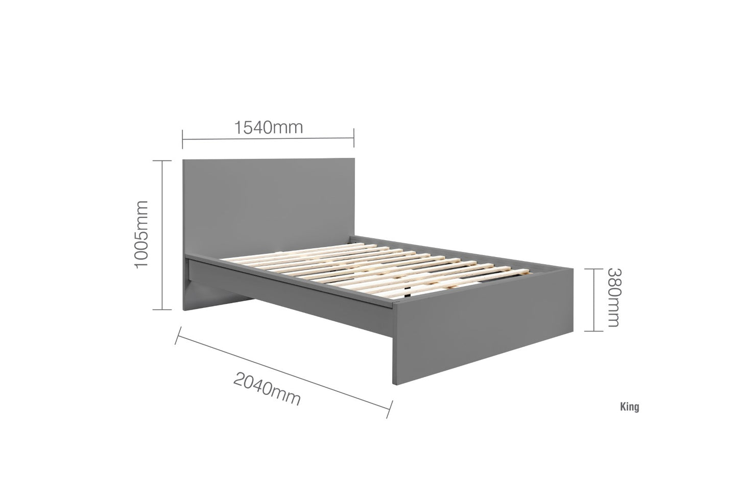 Birlea Oslo 5ft Kingsize Grey Wooden Bed Frame
