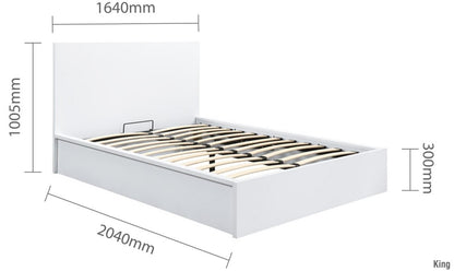 Birlea Oslo 5ft Kingsize Grey Wooden Ottoman Bed Frame