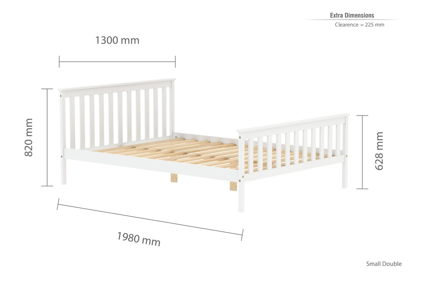 Birlea Oxford 4ft6 Double White Pine Bed Frame