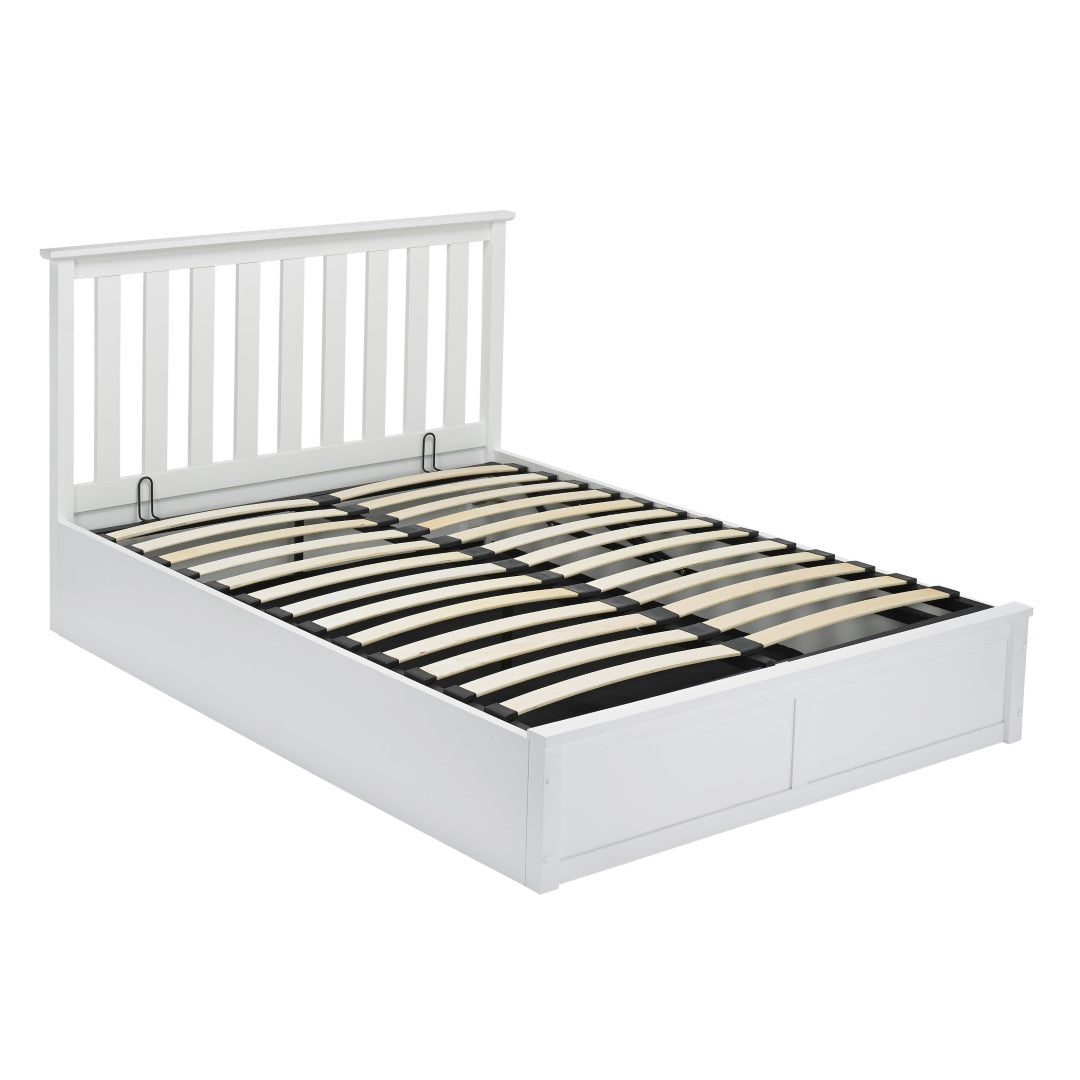 LPD Oxford 4ft6 Double White Wooden Ottoman Bed Frame