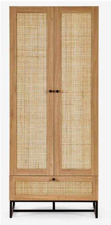 Julian Bowen Padstow Oak 2 Door 1 Drawer Wardrobe