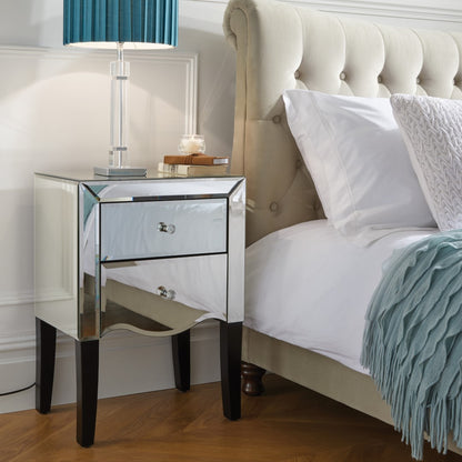 Birlea Palermo Glass 2 Drawer Bedside