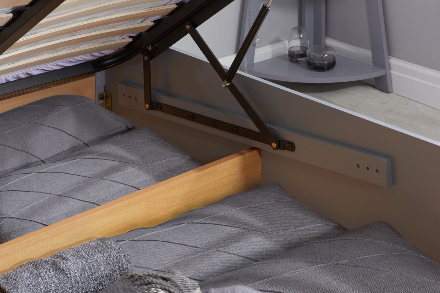 Birlea Phoenix 5ft Kingsize Stone Grey Ottoman Bed Frame