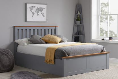 Birlea Phoenix 4ft6 Double Stone Grey Ottoman Bed Frame