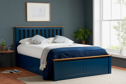 Birlea Phoenix 4ft Small Double Navy Blue Ottoman Bed Frame