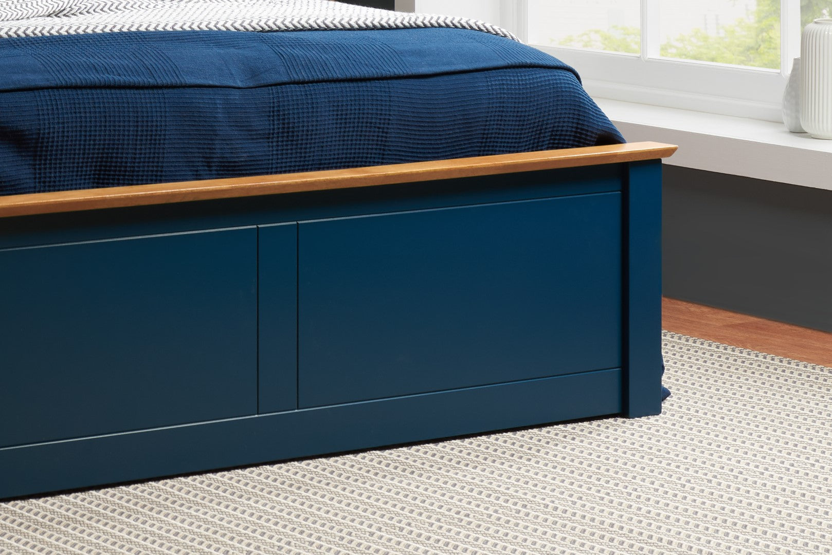 Birlea Phoenix 4ft6 Double Navy Blue Ottoman Bed Frame