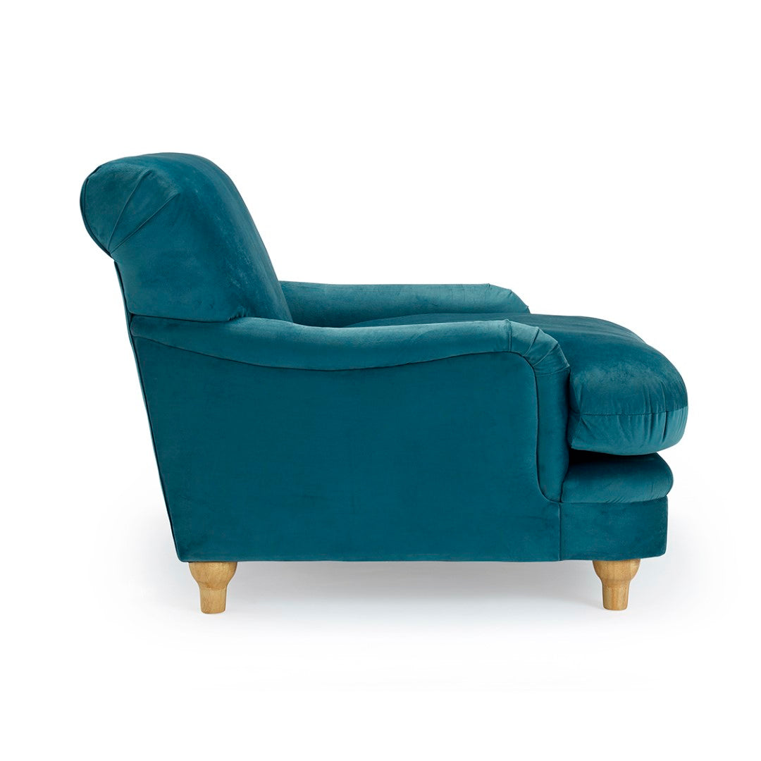LPD Plumpton Peacock Blue Velvet Chair