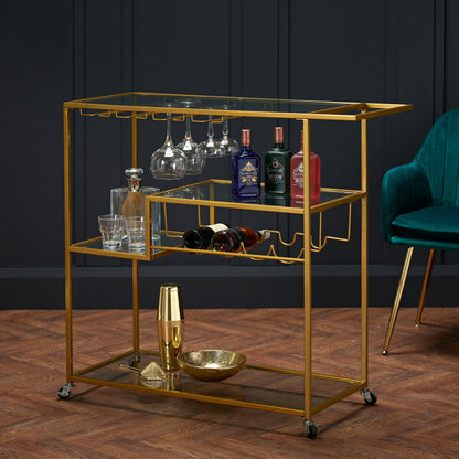 LPD Porter Clear Glass Drinks Trolley