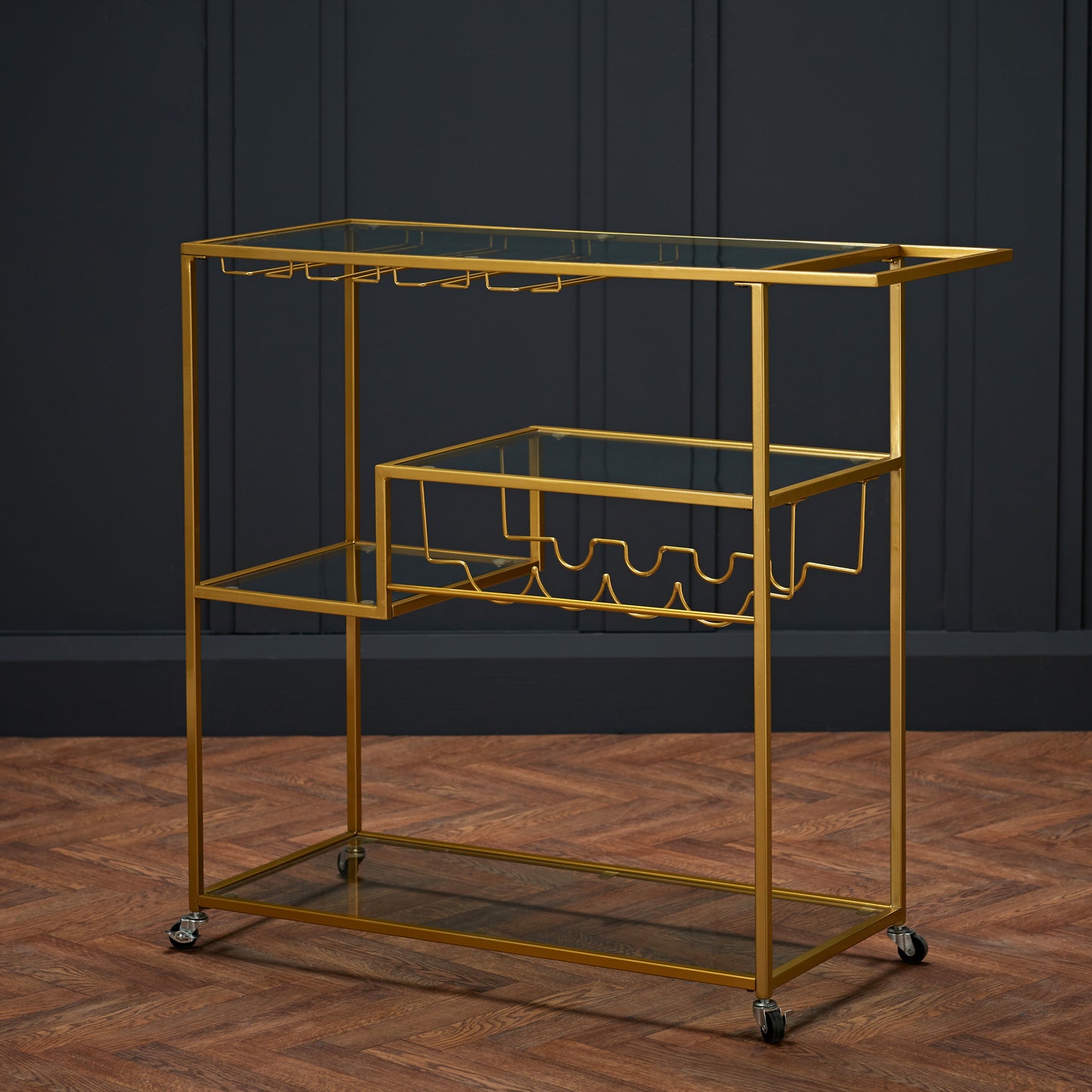 LPD Porter Clear Glass Drinks Trolley