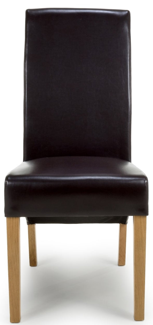 Shankar Kenton Bonded Leather Brown Dining Chair (Set of 2)