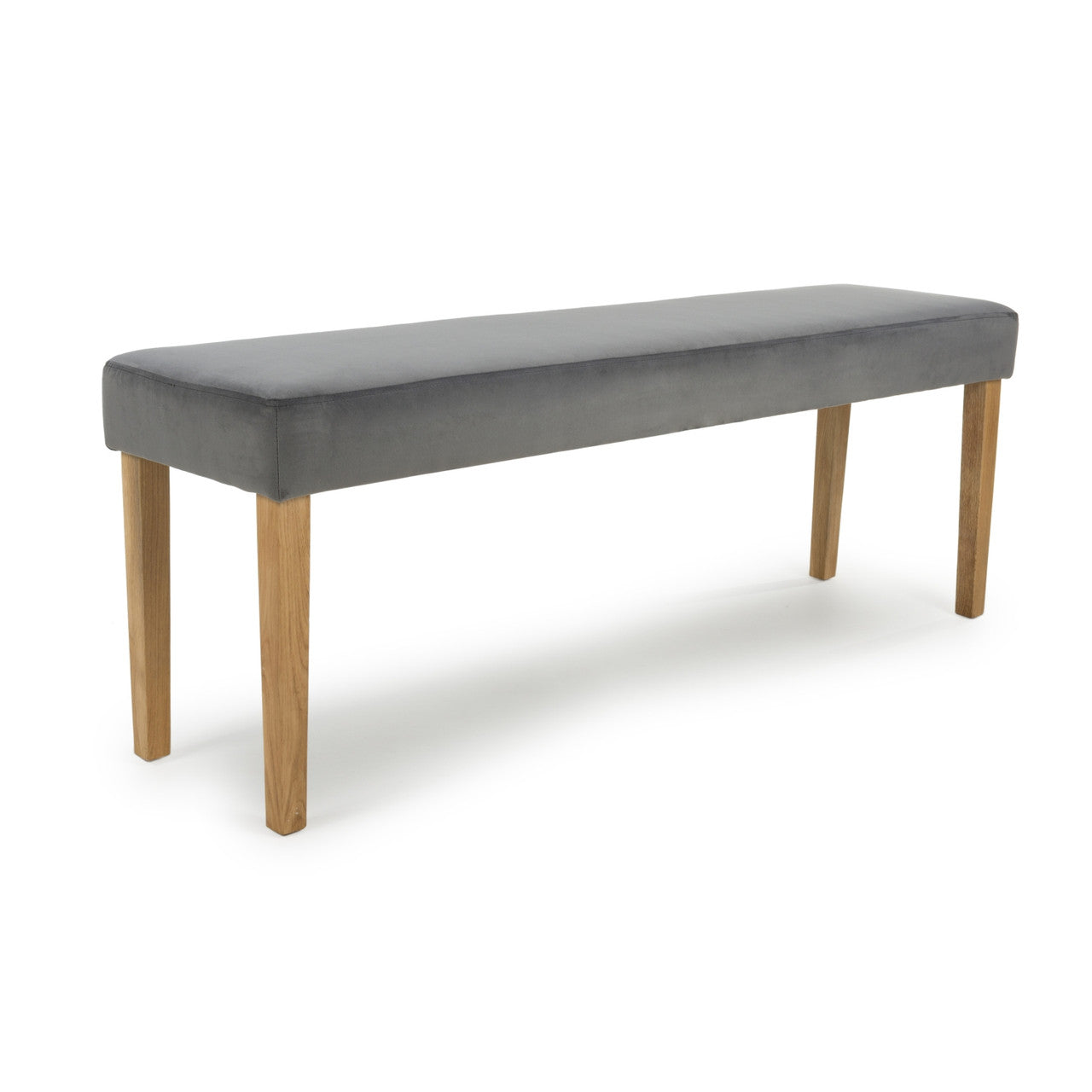 Shankar Durham Large Grey Brushed Velvet Bench