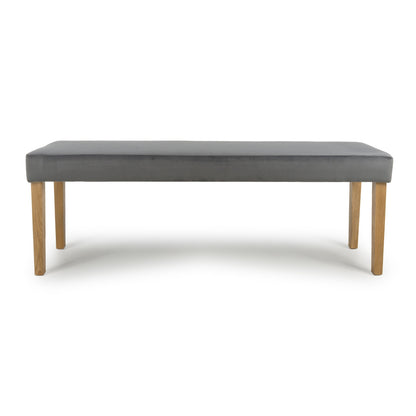 Shankar Durham Large Grey Brushed Velvet Bench