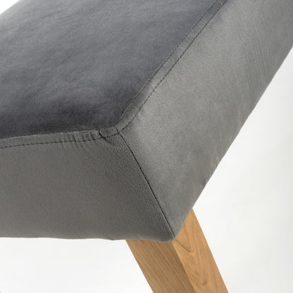 Shankar Durham Large Grey Brushed Velvet Bench