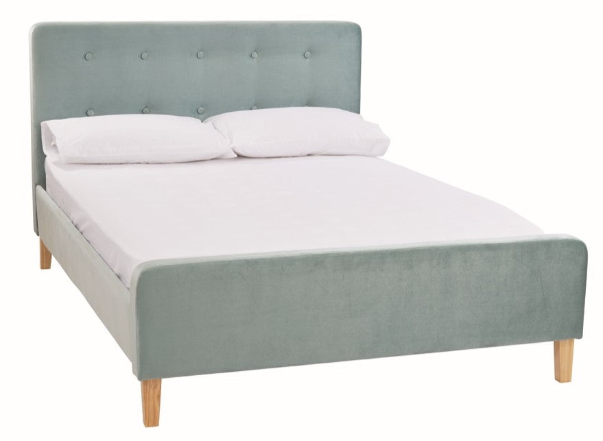 LPD Pierre 4ft6 Double Blue Velvet Bed Frame