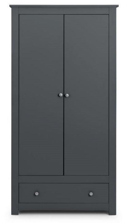 Julian Bowen Radley Anthracite Wooden 2 Door Combi Wardrobe