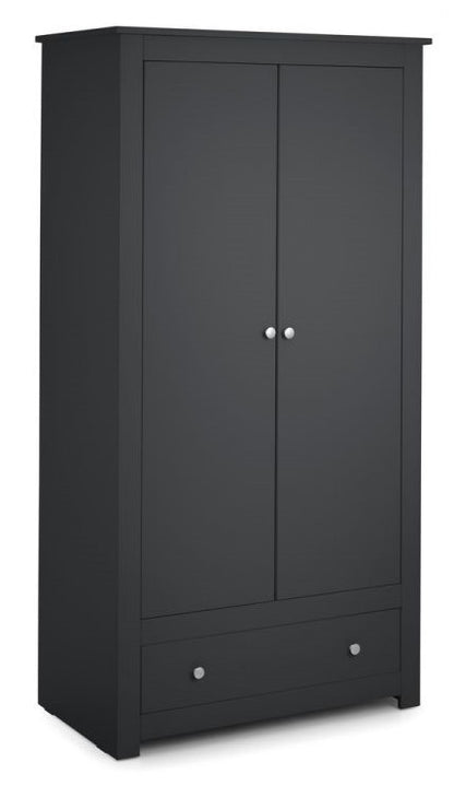 Julian Bowen Radley Anthracite Wooden 2 Door Combi Wardrobe