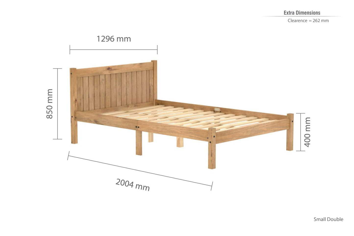 Birlea Rio 4ft Small Double Oak Pine Bed Frame