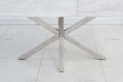 160cm white marble dining table