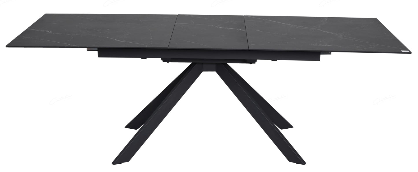 Giatalia Rossa 180 - 225cm Matt Black Extending Dining Table