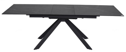 Giatalia Rossa 180 - 225cm Matt Black Extending Dining Table