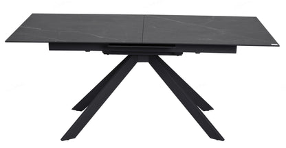 Giatalia Rossa 180 - 225cm Matt Black Extending Dining Table
