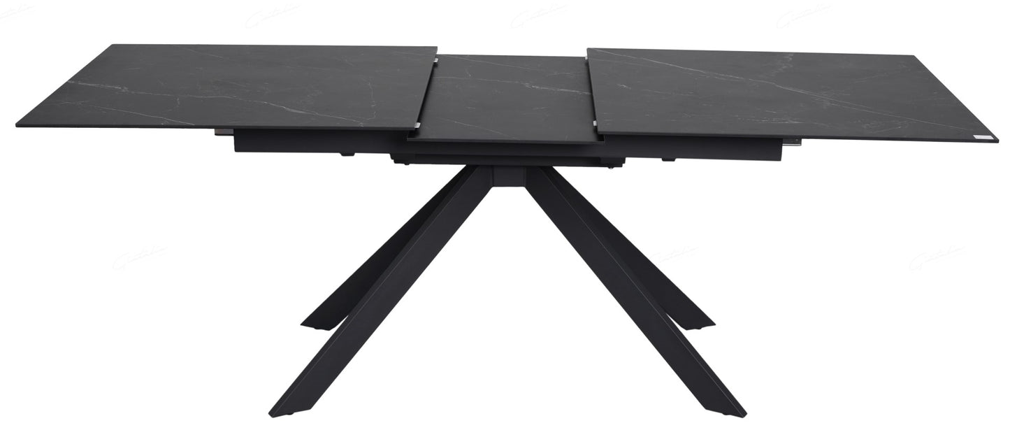 Giatalia Rossa 180 - 225cm Matt Black Extending Dining Table