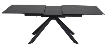 Giatalia Rossa 180 - 225cm Matt Black Extending Dining Table