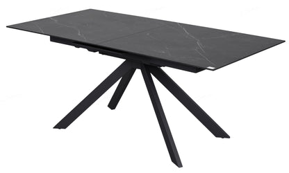 Giatalia Rossa 180 - 225cm Matt Black Extending Dining Table