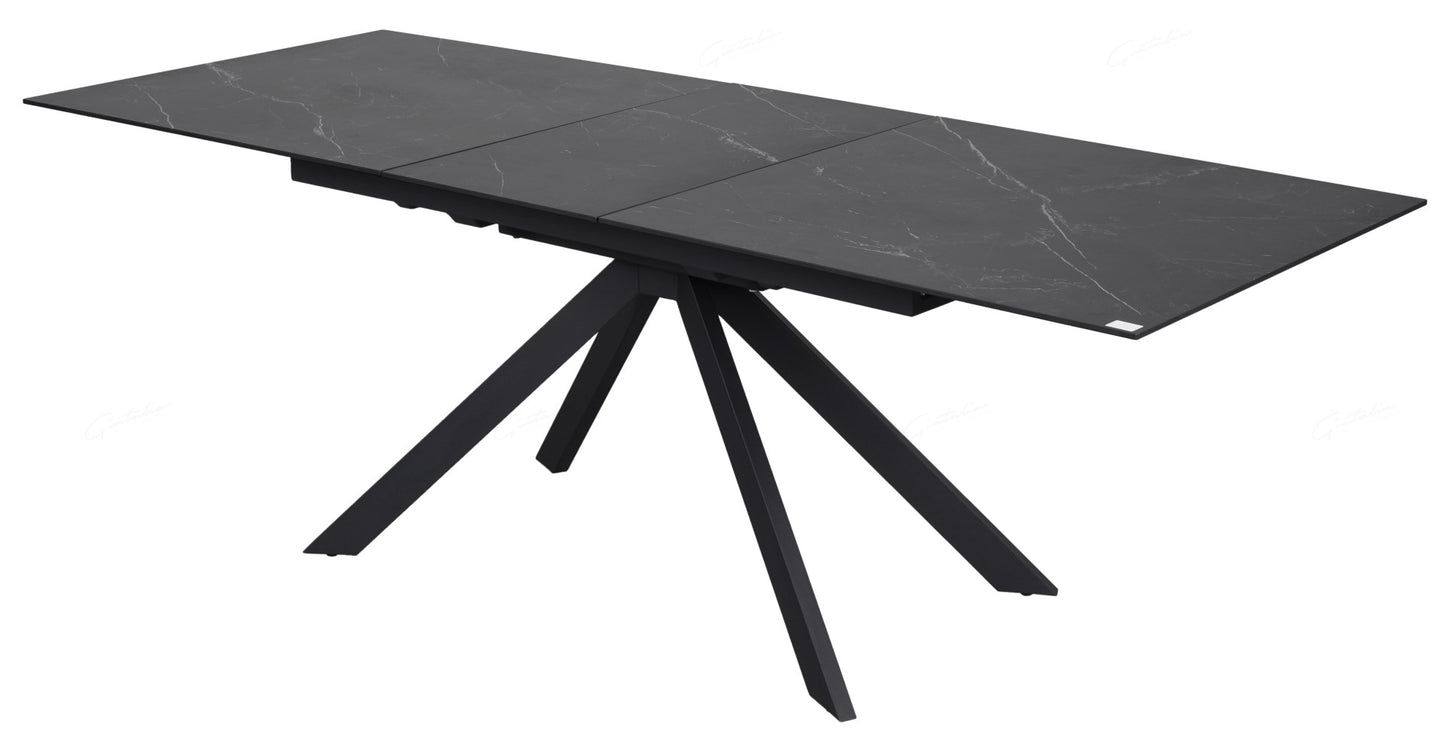 Giatalia Rossa 180 - 225cm Matt Black Extending Dining Table
