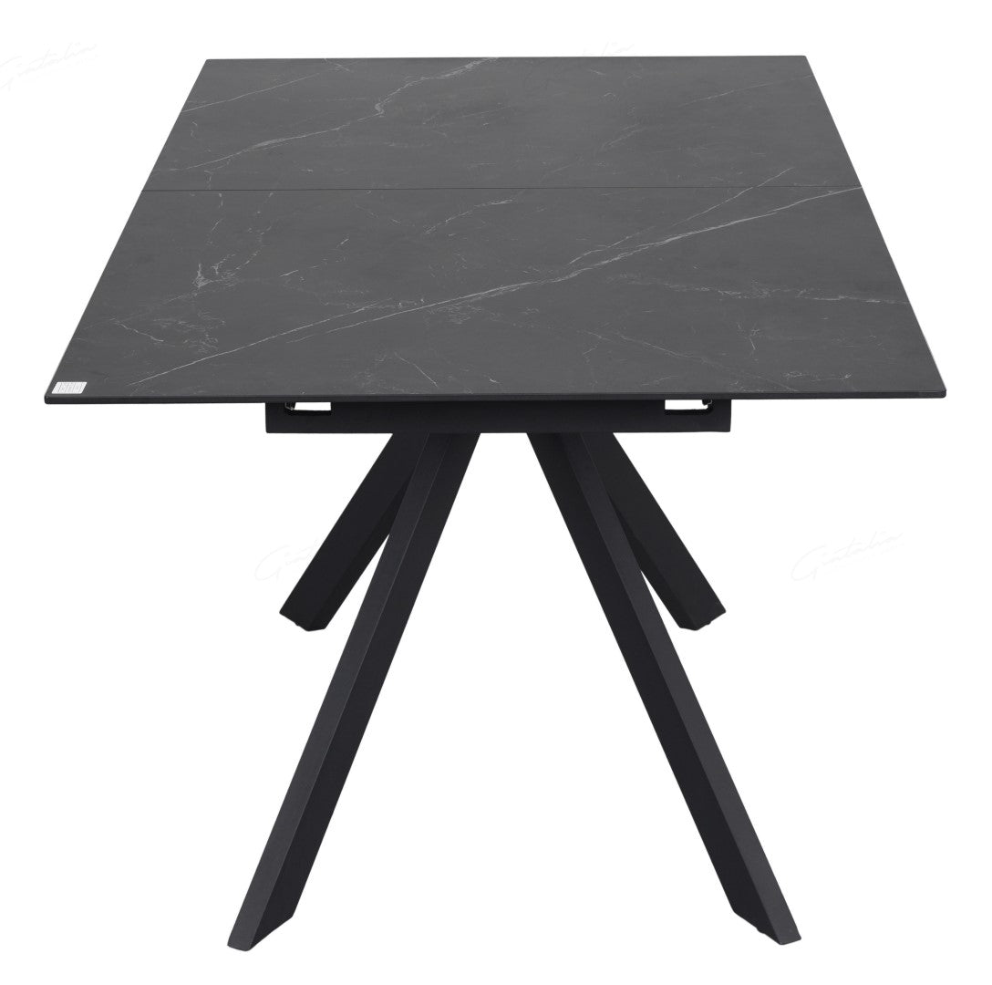 Giatalia Rossa 180 - 225cm Matt Black Extending Dining Table