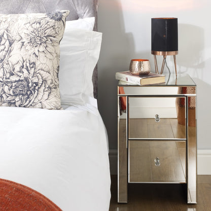 Birlea Seville Glass 2 Drawer Bedside