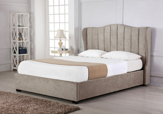 Emporia Sherwood 4ft6 Double Stone Chenille Fabric Ottoman Bed