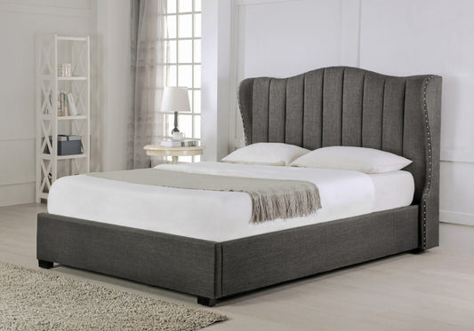 Emporia Sherwood 4ft6 Double Grey Linen Fabric Ottoman Bed