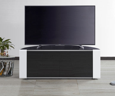 Sirius 850 Black And White Corner TV Unit For TVs Up To 40 Inches MDA Designs