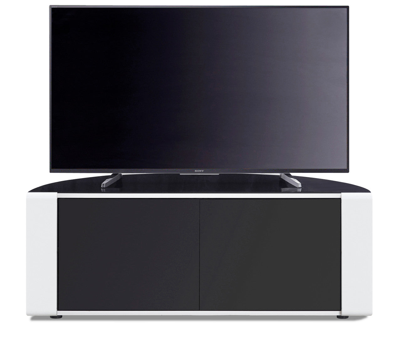 MDA Designs Sirius 1200 Black/White 55 Inches Corner TV Unit Stand