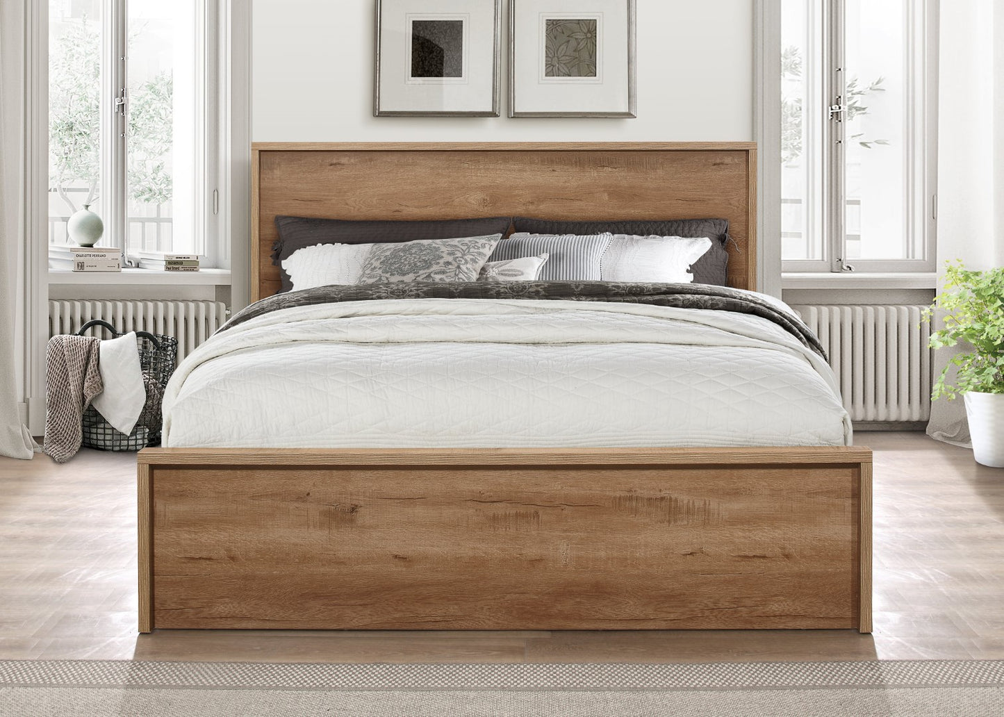 Birlea Stockwell 4ft Small Double Rustic Oak Wooden Bed Frame with Drawers