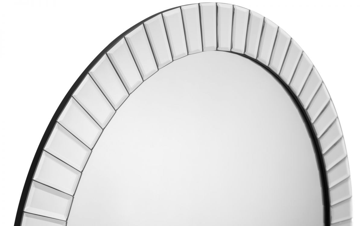 Julian Bowen Sonata Silver Large Round Wall Mirror