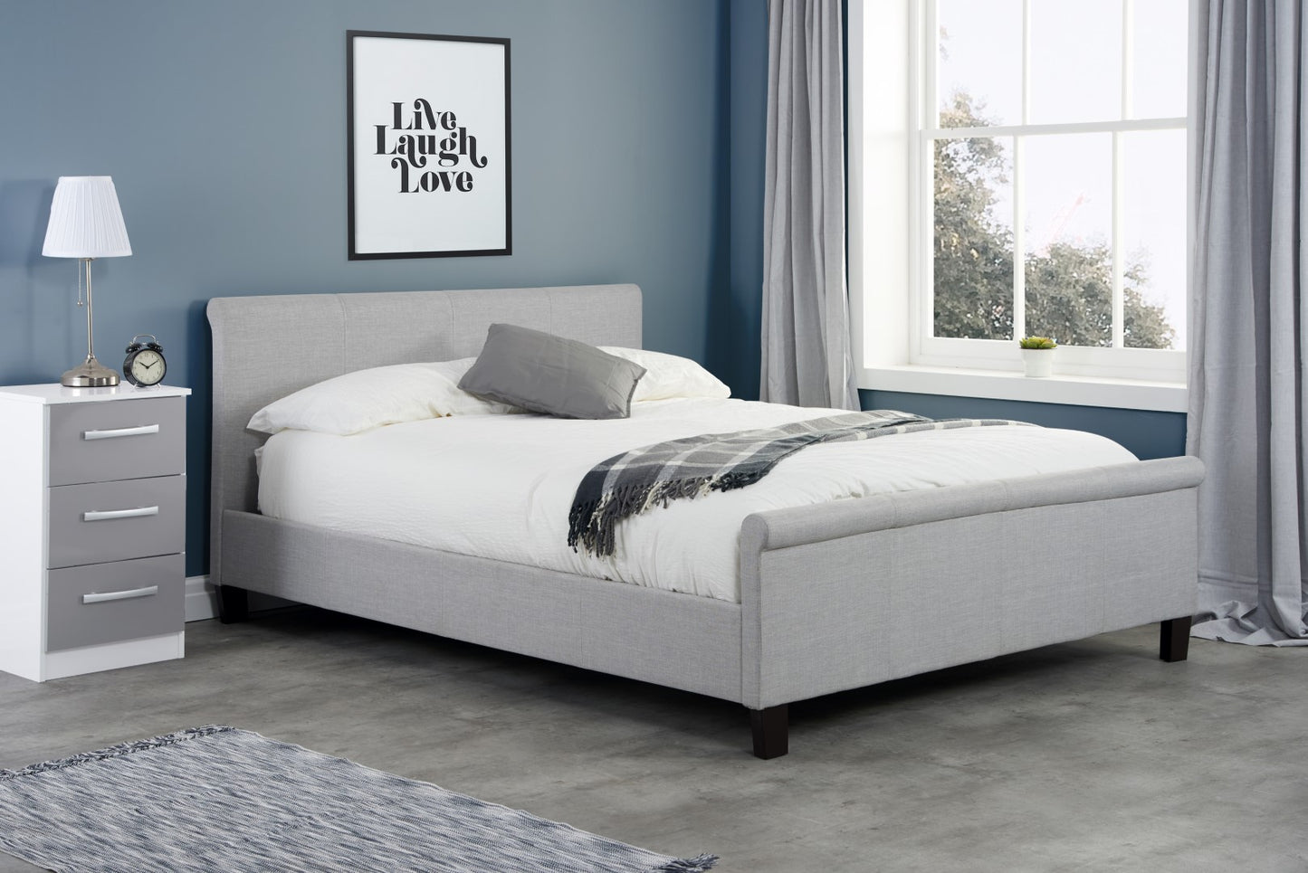 Birlea Stratus 4ft6 Double Grey Fabric Bed Frame