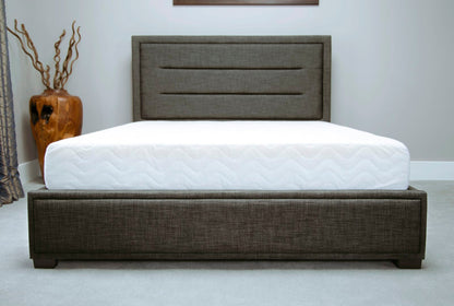 Emporia Knightsbridge 6ft Super Kingsize Grey Linen Fabric Ottoman Bed