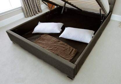 Emporia Kensington 5ft Kingsize Grey Linen Wing Fabric Ottoman Bed