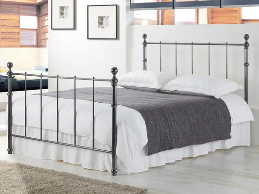 Sareer Seville 4ft6 Double Brushed Nickel Metal Bed Frame