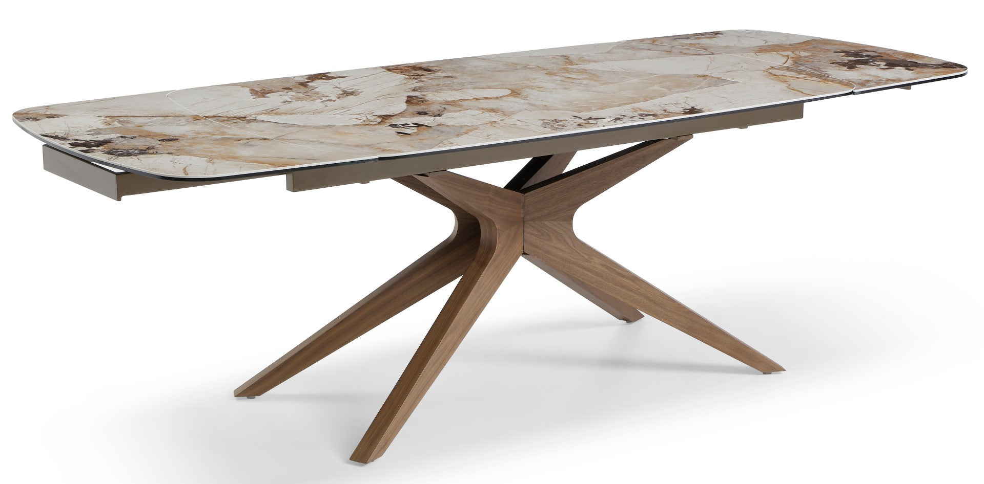 Giatalia Serene 160 - 240cm Walnut Extending Dining Table for 6 -10 Seater