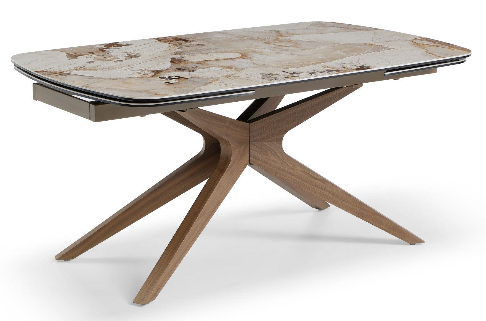 Giatalia Serene 160 - 240cm Walnut Extending Dining Table for 6 -10 Seater