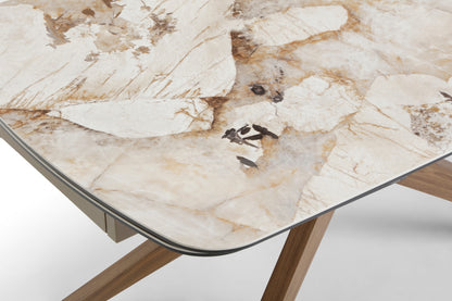 Giatalia Serene 160 - 240cm Walnut Extending Dining Table for 6 -10 Seater