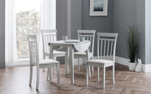 Set Of Coast Grey Dropleaf Table & 4 Coast Grey Chairs