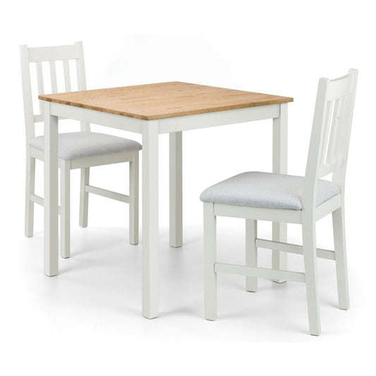 Set Of Coxmoor Ivory & Oak Square Table & 2 Chairs